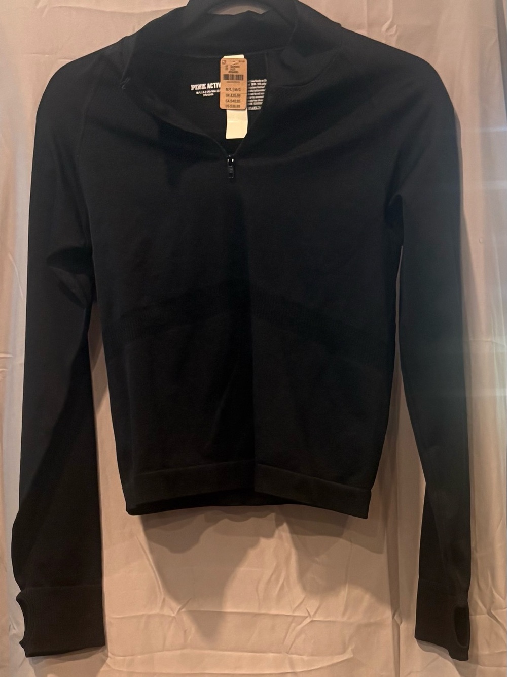 PINK Victoria's Secret Black Quarter-Zip Pullover